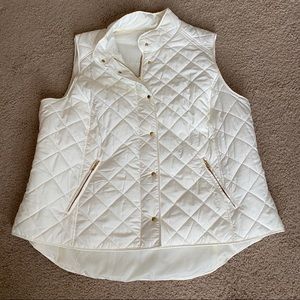 Crown & ivy cream quilted vest 3X